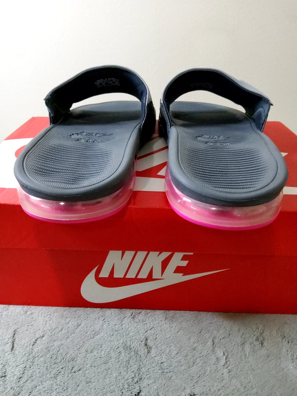 * Nike Women's Air Max Camden Slide Sandals Flipflops Grey Pink Blast Size 11 - Picture 12 of 14